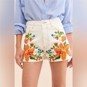 Farm Rio: Floral Embroidered Shorts
